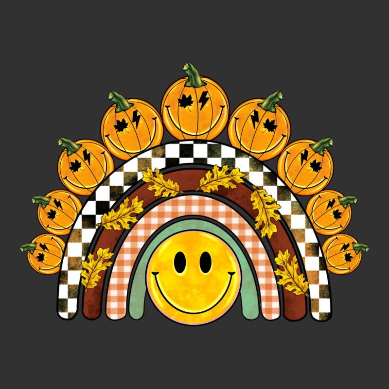 Fall Smiley Face Groovy Rainbow Urban Heavy Tee by BarkalooDesign | Teevron