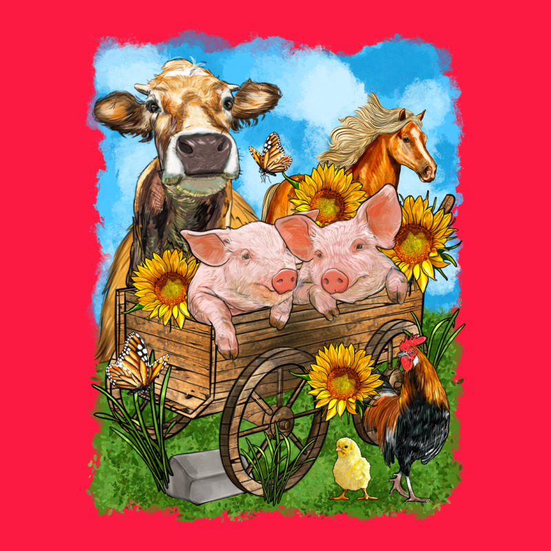 Farm Animals Wagon Olivia Zipper Hoodie by OliviaCreatesArt | Teevron