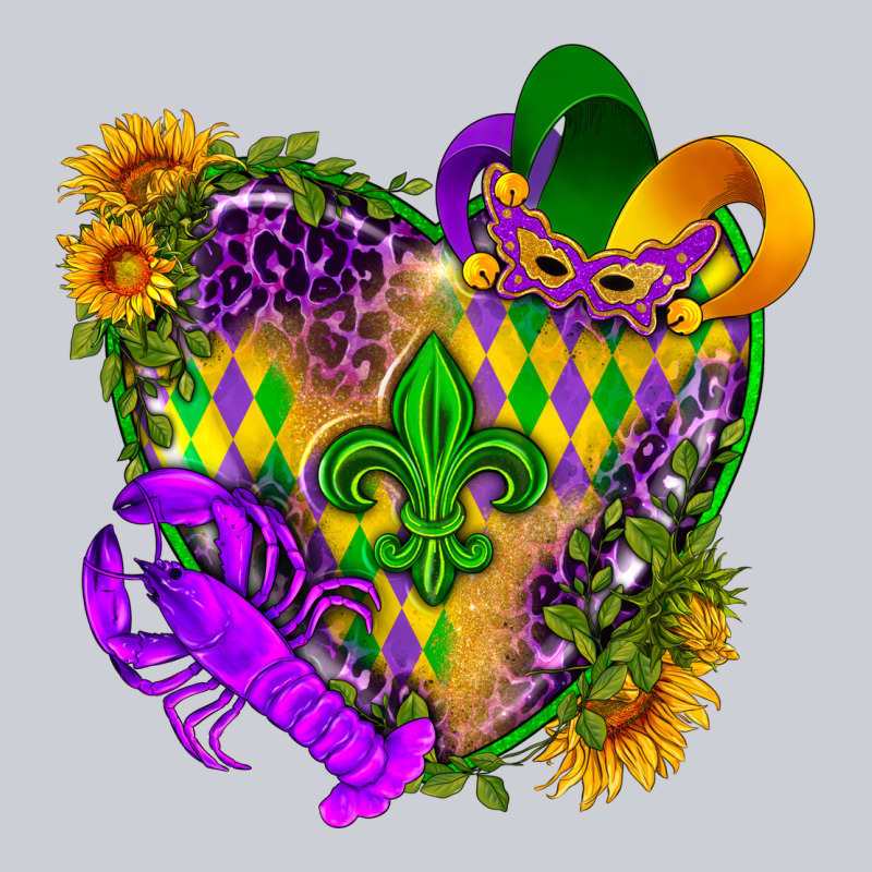 Mardi Gras Heart Heavyweight Sweatshirt by HowdyJamesFarm | Teevron