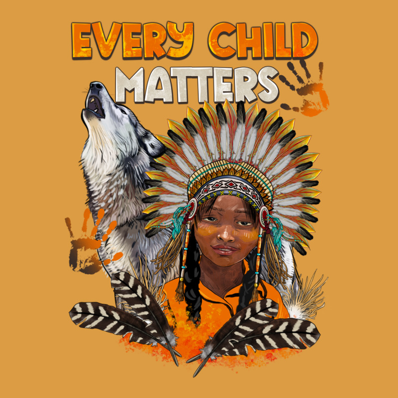 Every Child Matters Child And Wolf Urban Heavy Tee by BarkalooDesign | Teevron