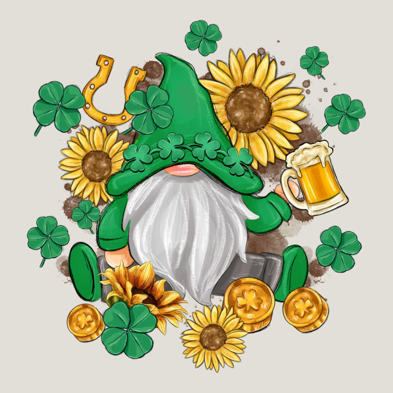 St Patrick's Day Shamrock Sunflowers Gnome Heavy Core Tee by MaliasSmallBusiness | Teevron