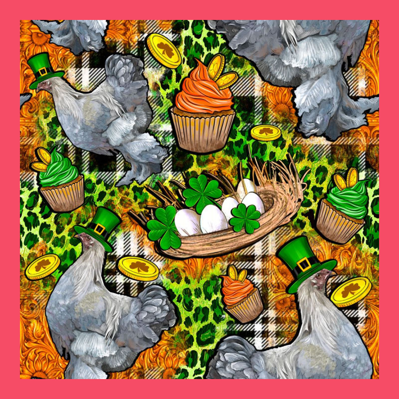 St. Patricks Chicken With Cupcake Leopard Premium Sweatshirt by FaDigitalArtStudio | Teevron