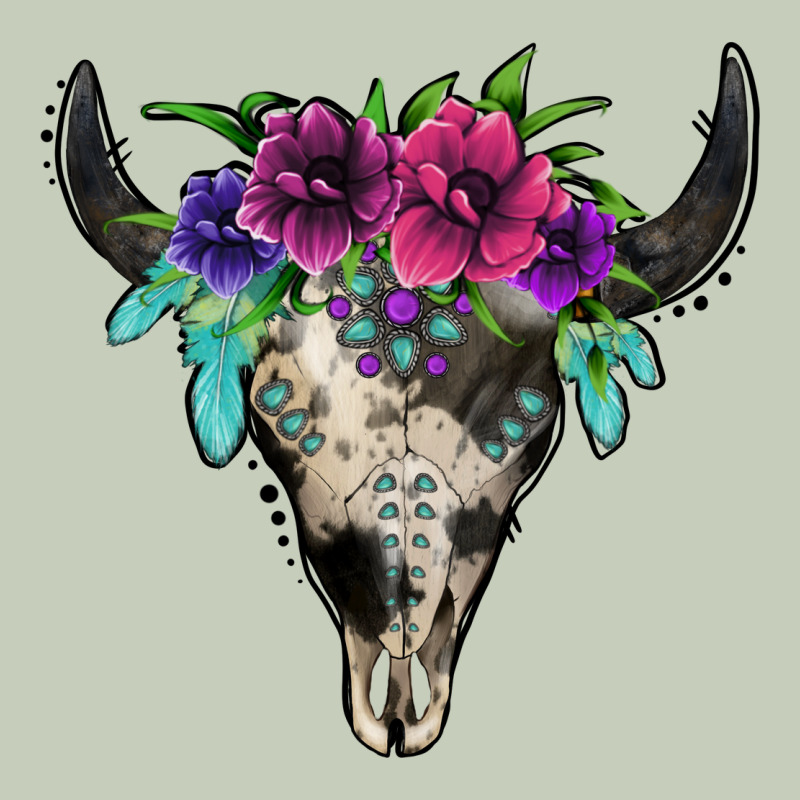Cowhide Bull Skull Ladies Tee by Jasminsmagicworld | Teevron