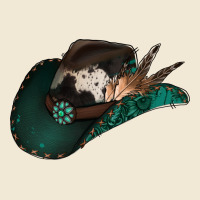 Cowhide Flowers Cowboy Hat Ladies Tee | Teevron