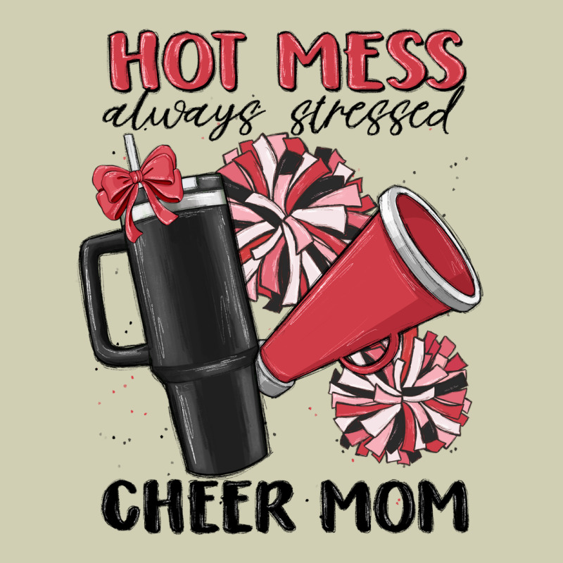 Hot Mess Always Stressed Cheer Mom Heavy Core Tee by MaliasSmallBusiness | Teevron