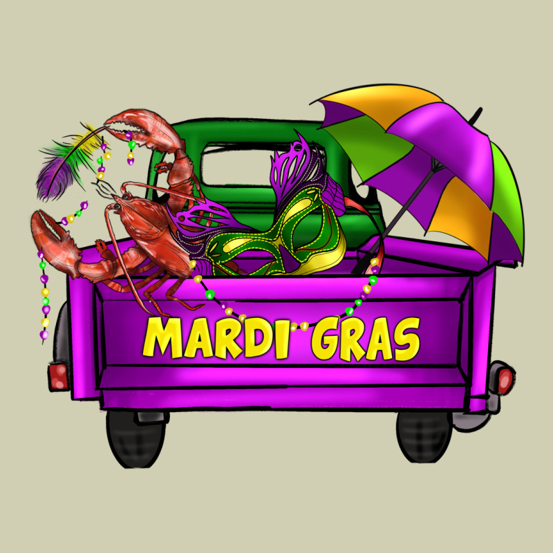 Mardi Grass Umbrella With Truck Heavy Core Tee by AdoDesignShop | Teevron
