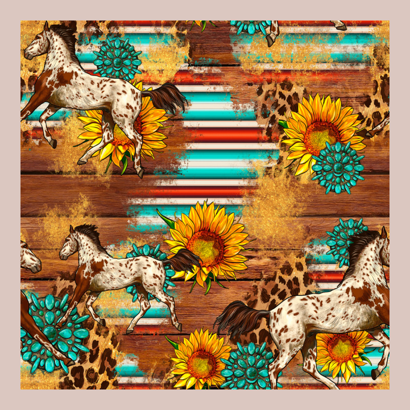 Western Horse Sunflowers Gemstone Seamless Pattern Premium Hoodie by FaDigitalArtStudio | Teevron