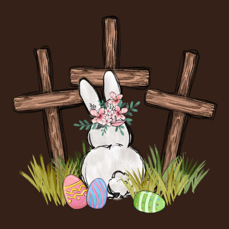 Floral Watercolor Easter Bunny Cross Heavy Core Tee by MaliasSmallBusiness | Teevron