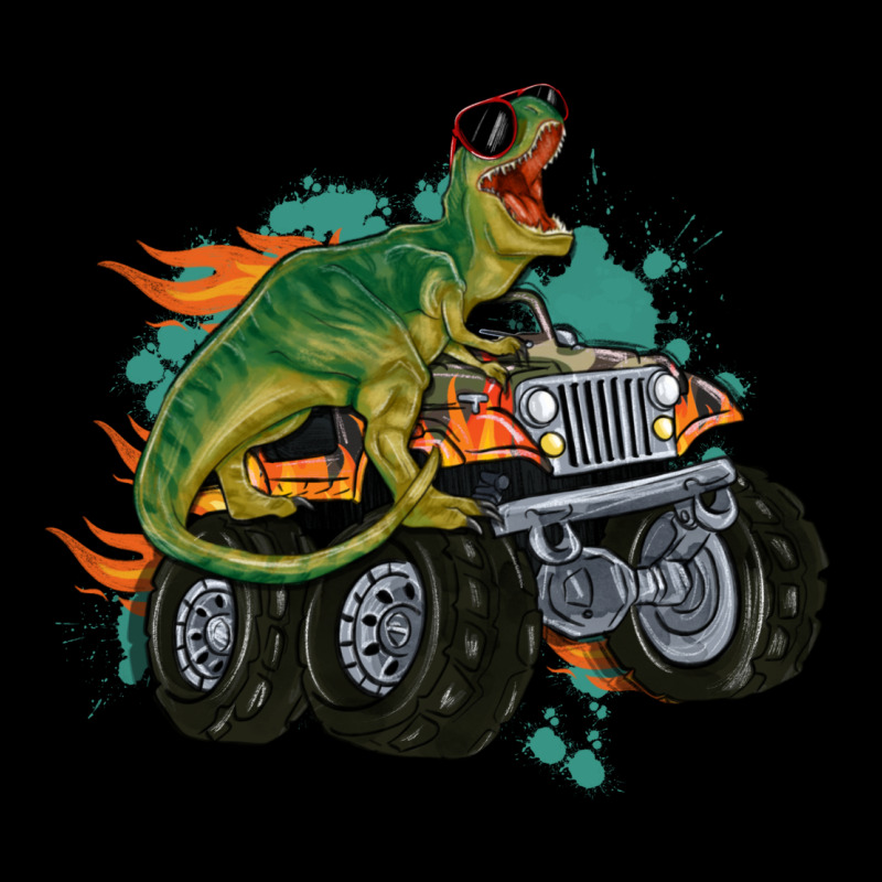 Monster Truck And T Rex Dinosaur Ladies Tee by MaliasSmallBusiness | Teevron
