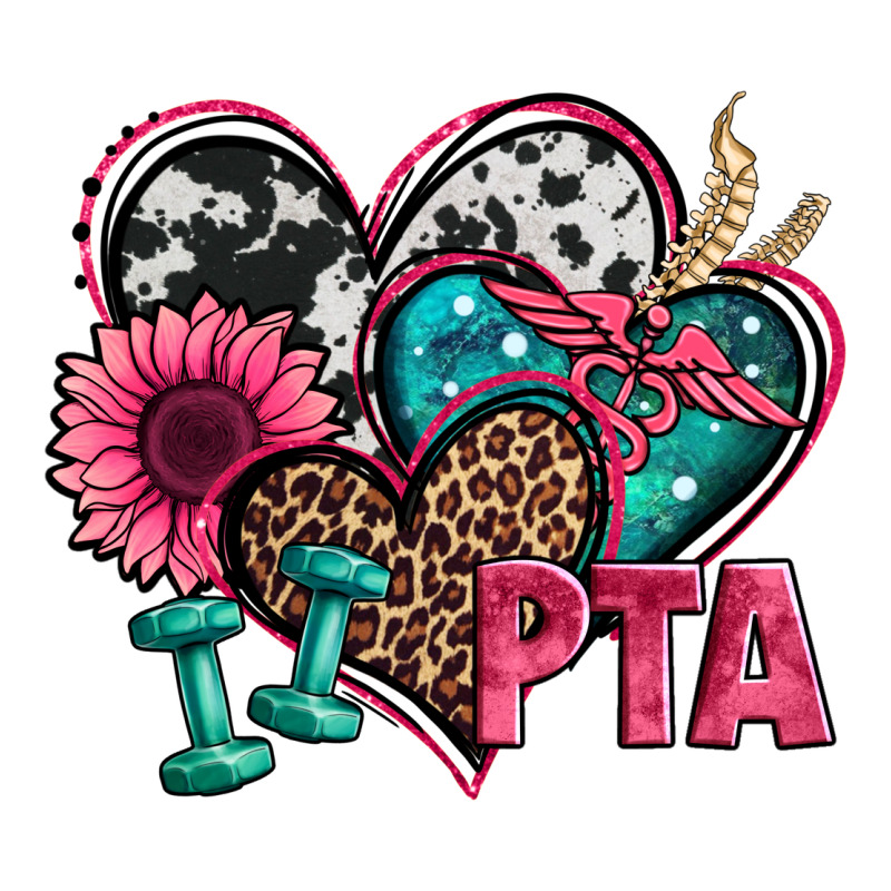 Pta Physical Therapy Assistant Hearts Long Sleeve Tee by Jasminsmagicworld | Teevron