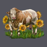 Simmental Bull With Sunflowers Vintage Hoodie | Teevron
