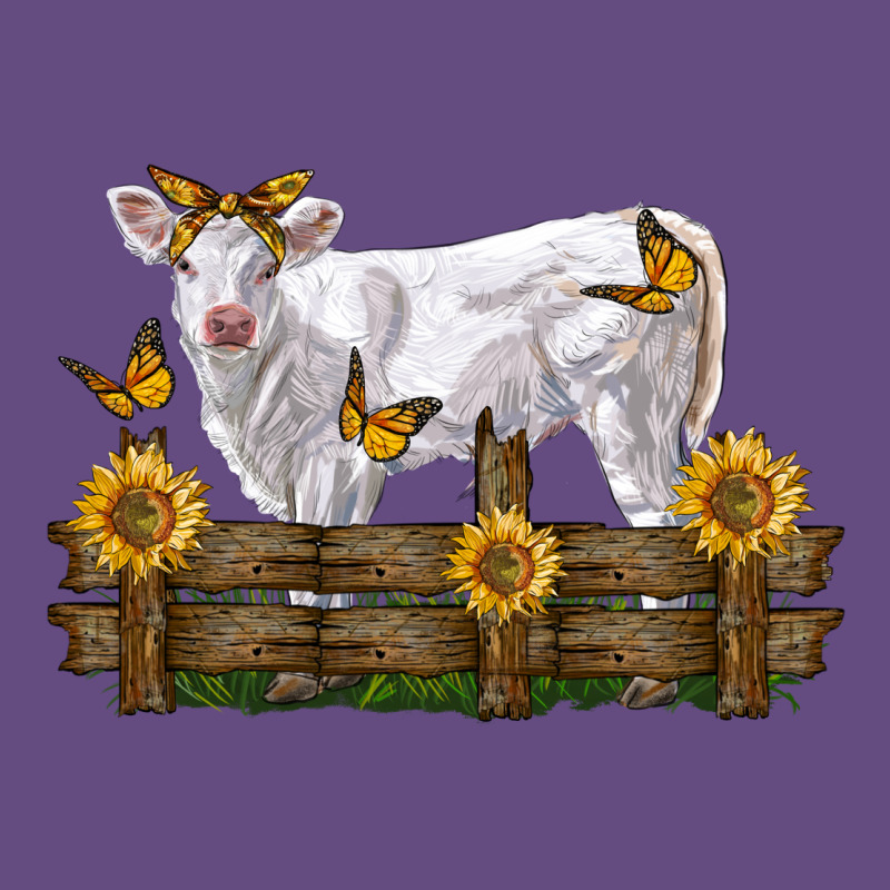 Charolais Calf With Sunflowers Vintage Hoodie by LillyAllenDesigns | Teevron
