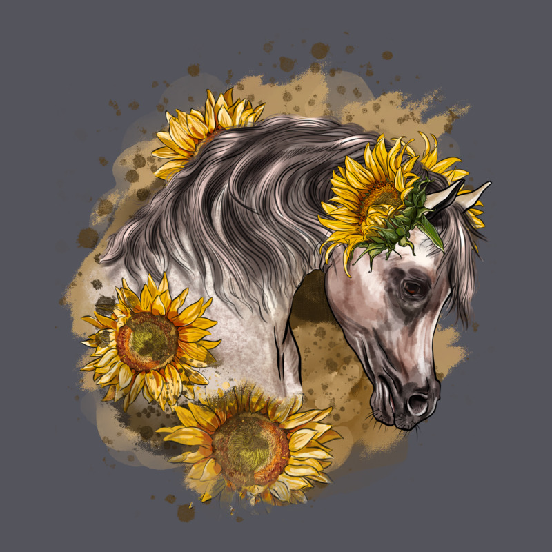 Arabian Horse With Sunflowers Vintage Hoodie by LillyAllenDesigns | Teevron