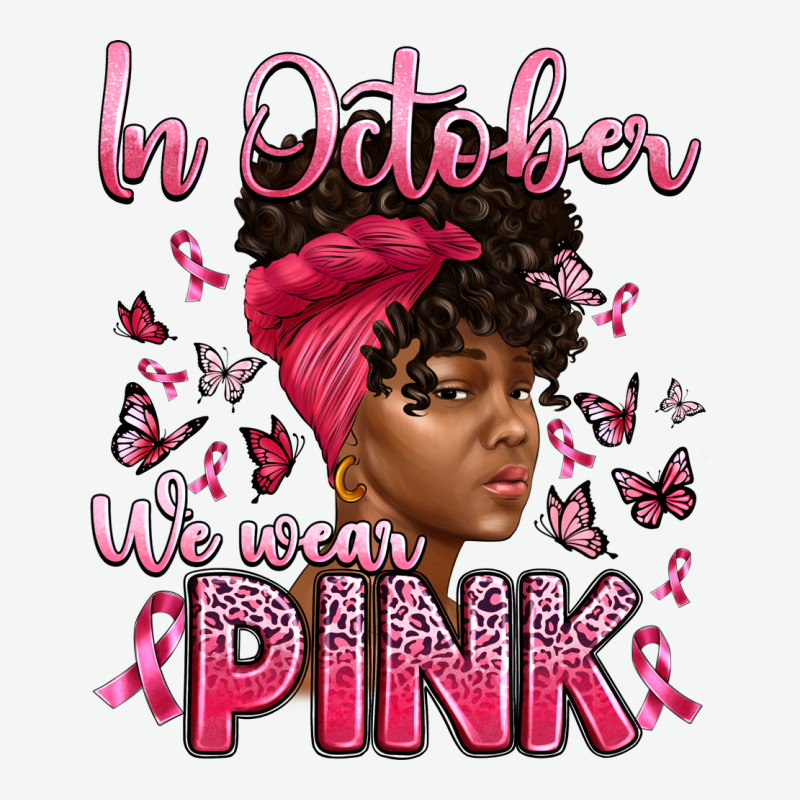 In October We Wear Pink With Afro Woman Urban Heavy Tee by Artiststas | Teevron