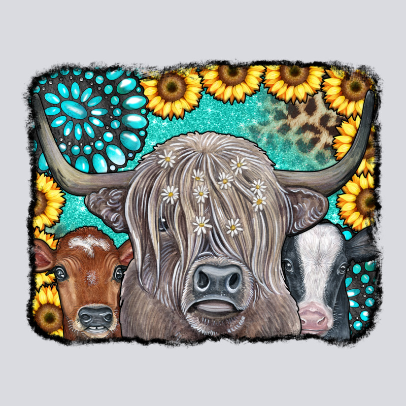 Cows Glitter Turquoise Leopard Sunflowers Zipper Hoodie by CowCowDesign | Teevron