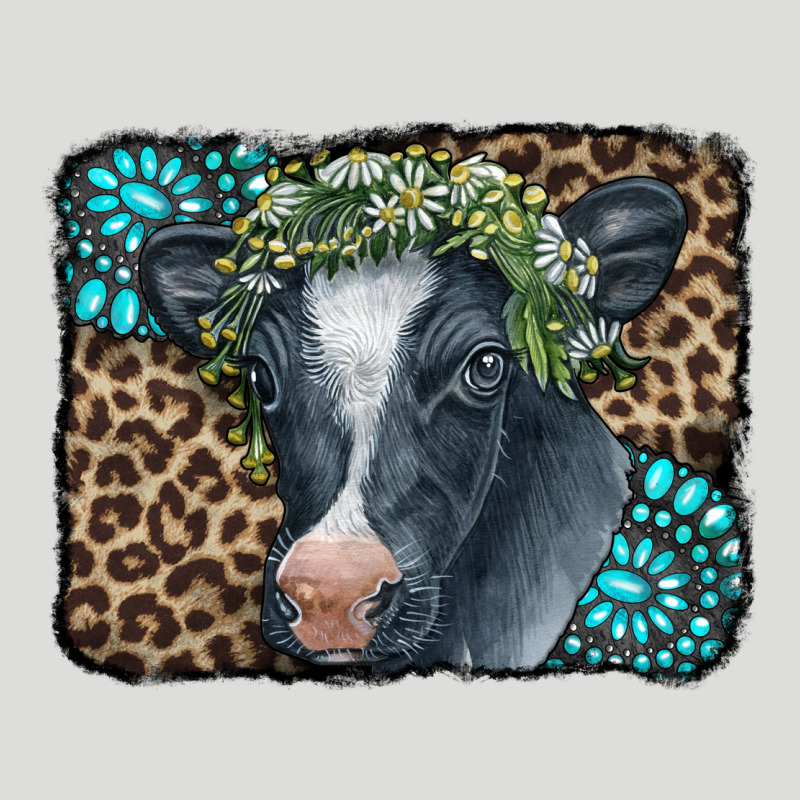 Floral Cow Leopard Gemstone Zipper Hoodie by CowCowDesign | Teevron