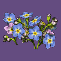 Forget Me Not Flower Illustrations Vintage Hoodie | Teevron