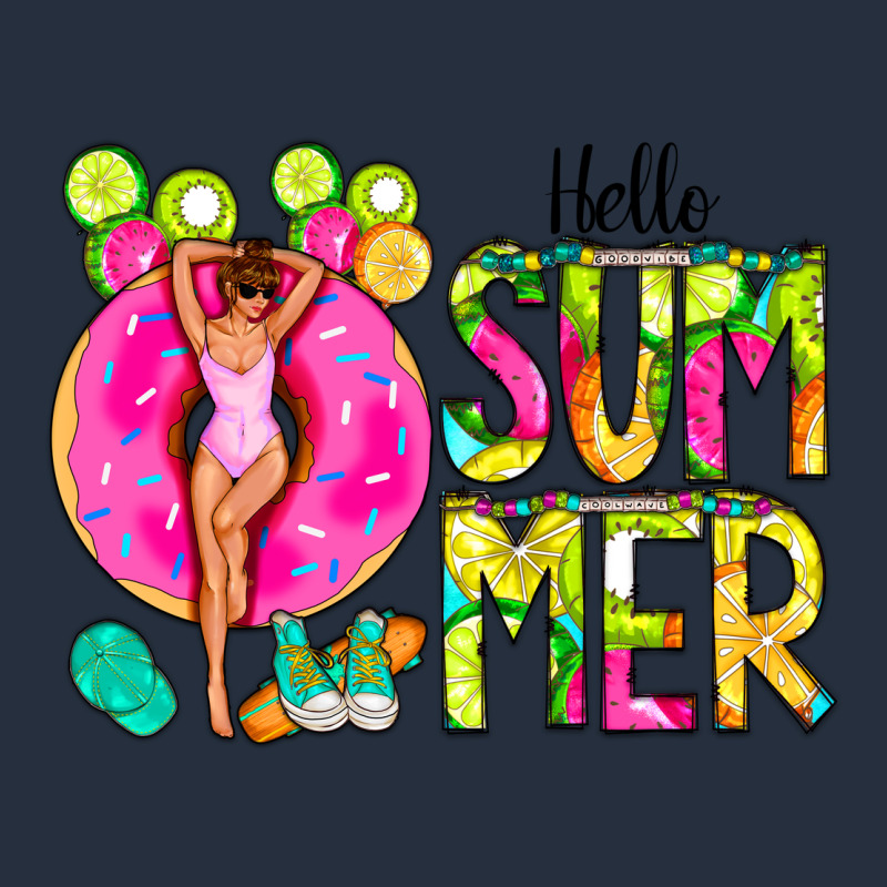Hello Summer Donut Girl Zipper Hoodie by CowCowDesign | Teevron