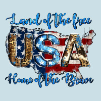 Land Of The Free Home Of The Brave American Flag Background Ladies Tee | Teevron