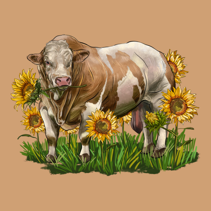 Simmental Bull With Sunflowers Vintage Tee by LillyAllenDesigns | Teevron