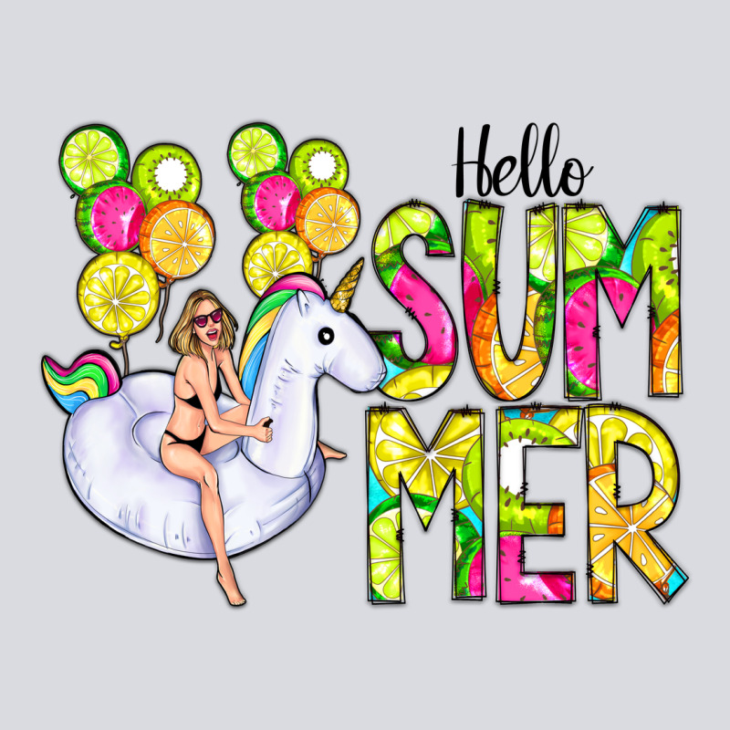 Hello Summer Unicorn Zipper Hoodie by CowCowDesign | Teevron