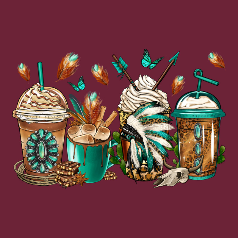 Indian Headdress Coffee Cups Long Sleeve Tee by Jasminsmagicworld | Teevron