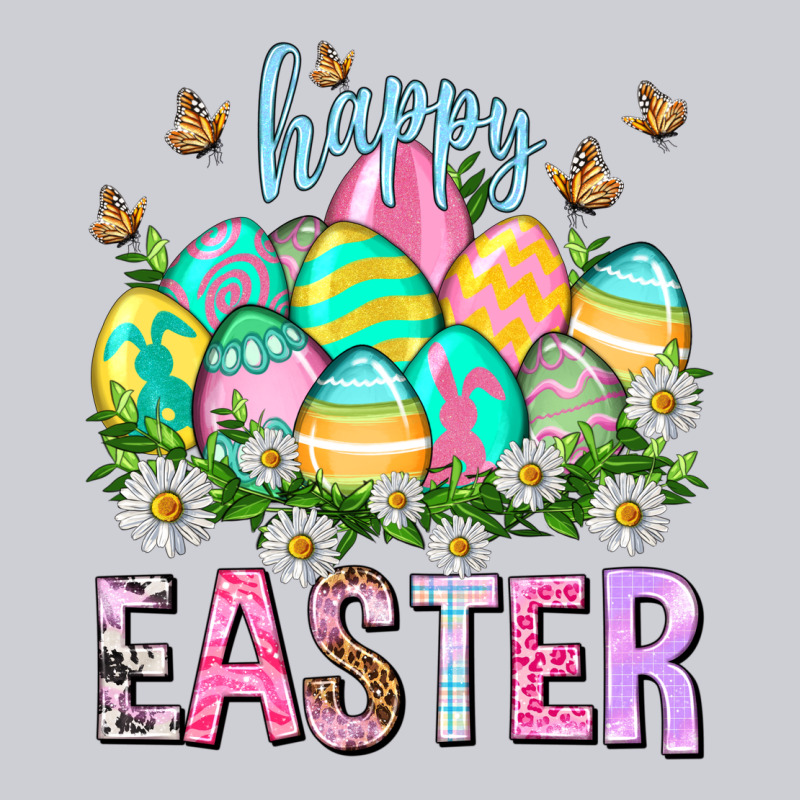 Happy Easter With Eggs Easter Day Heavyweight Sweatshirt by HowdyJamesFarm | Teevron