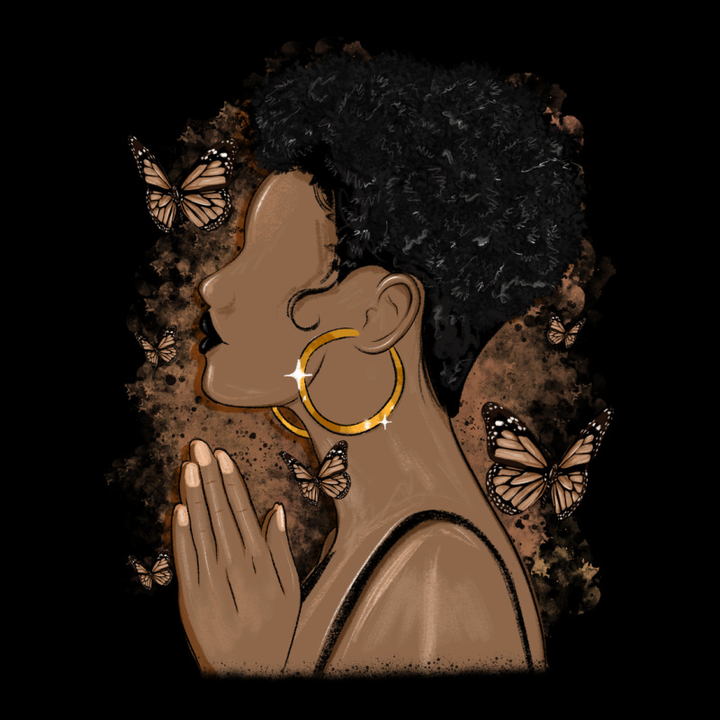 Black Woman Praying Ladies Tee by MaliasSmallBusiness | Teevron