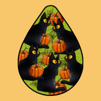 Black Cat Halloween Teardrop Vintage Hoodie | Teevron