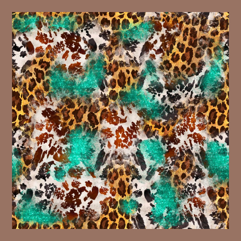 Western Turquoise Glitter Cowhide Leopard Seamless Premium Hoodie by FaDigitalArtStudio | Teevron