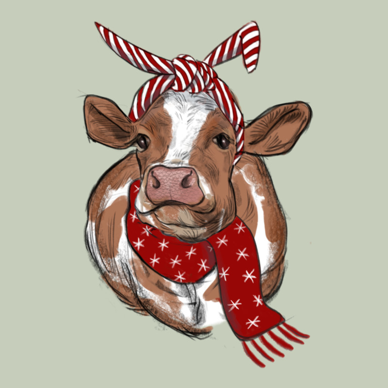 Christmas Scarf Heifer Long Sleeve Tee by RanaPortraitStore | Teevron