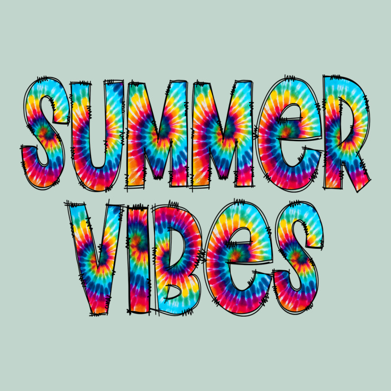 Summer Vibes Tie Dye Doodle Zipper Hoodie by CowCowDesign | Teevron