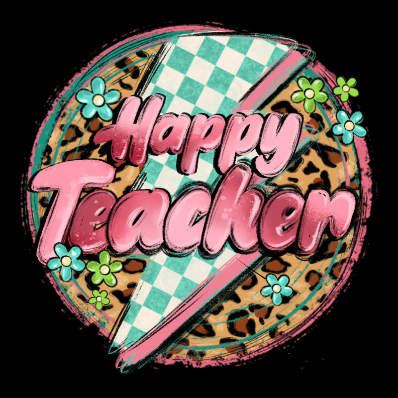 Happy Teacher Lighting Bolt Ladies Tee by MaliasSmallBusiness | Teevron