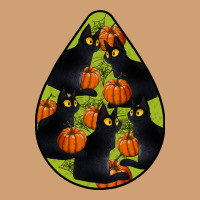 Black Cat Halloween Teardrop Vintage Tee | Teevron