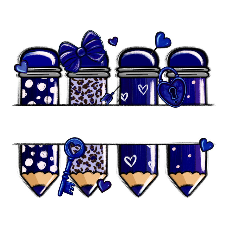 Valentine's Day School Pencils Navy Blue Ladies Tee by MaliasSmallBusiness | Teevron