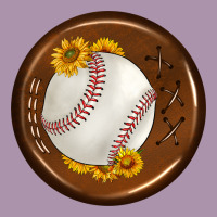 Baseball With Sunflower Round Earrings Heavyweight Hoodie | Teevron