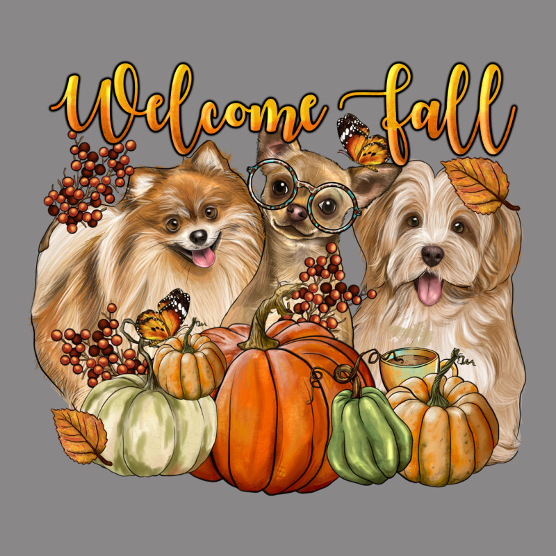 Welcome Fall With Dogs Vintage Tee by LillyAllenDesigns | Teevron