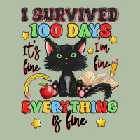 I Survived 100 Days It's Fine I'm Fine Urban Heavy Tee | Teevron