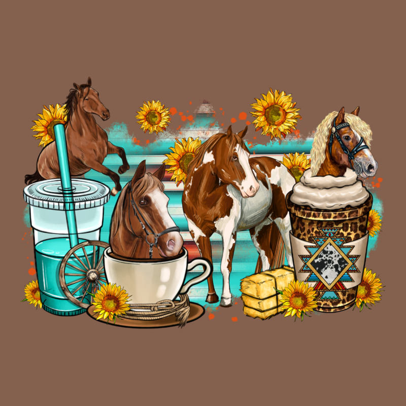 Horses Coffee Cups Zipper Hoodie by OliviaCreatesArt | Teevron