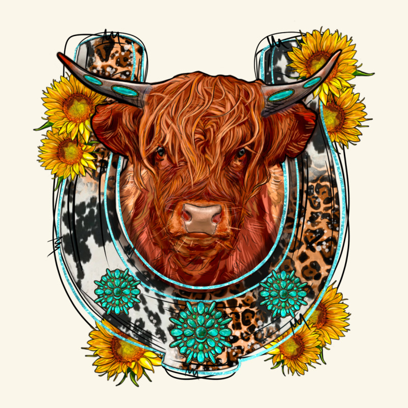 Western Leopard Cowhide Cow Horseshoe Premium Hoodie by OliviaCreatesArt | Teevron