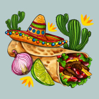 Burrito  With Sombrero And Union With Cactus Heavy Core Tee | Teevron