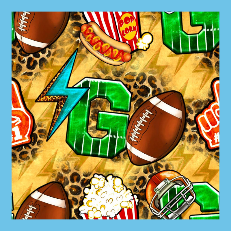 American Football Go With Thunder And Leopard  Seamless Pattern Premium Sweatshirt by BundleAndBundleShop | Teevron
