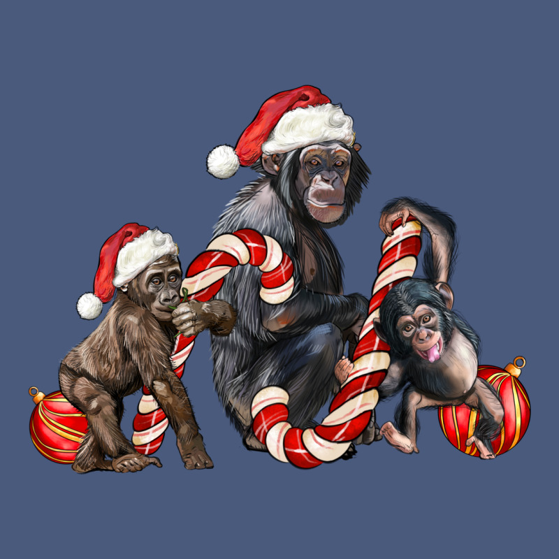 Christmas Chimpanzee And Gorilla Vintage Hoodie by LillyAllenDesigns | Teevron