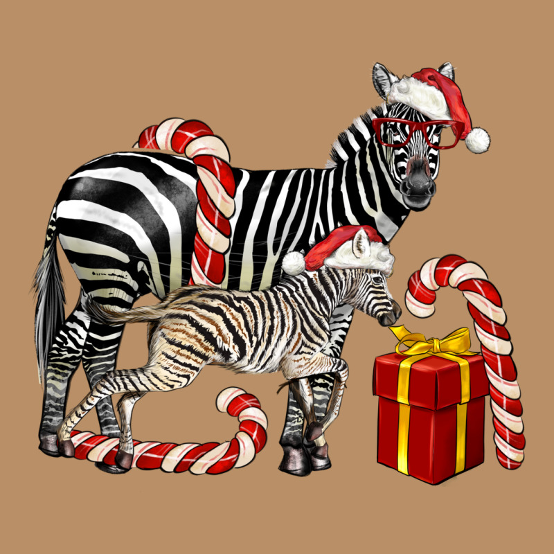 Christmas Zebra Baby And Mama Vintage Hoodie by LillyAllenDesigns | Teevron
