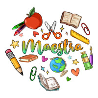 Maestra Teacher Heart Doodle Premium Tee | Teevron