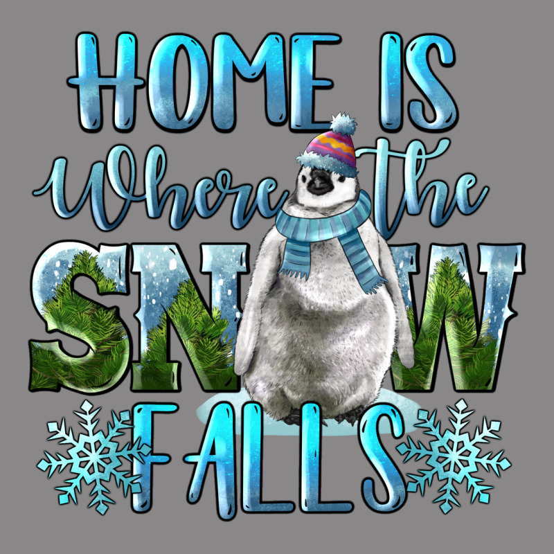 Home Is Where The Snow Falls Winter Penguin Vintage Tee by LillyAllenDesigns | Teevron