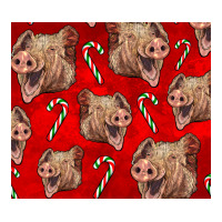 Yorkshire Pig And Candy Cane | Teevron