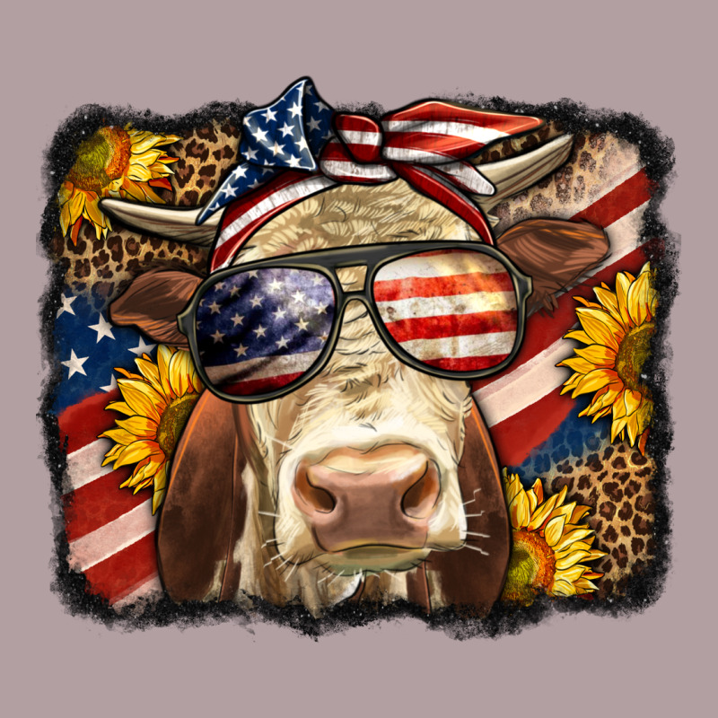 Western 4th Of July Cow Background Vintage Hoodie by LillyAllenDesigns | Teevron