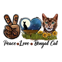 Peace Love Bengal Cat Head | Teevron