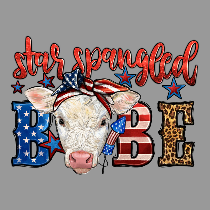 Western Star Spangled Baby Cow Vintage Hoodie by LillyAllenDesigns | Teevron